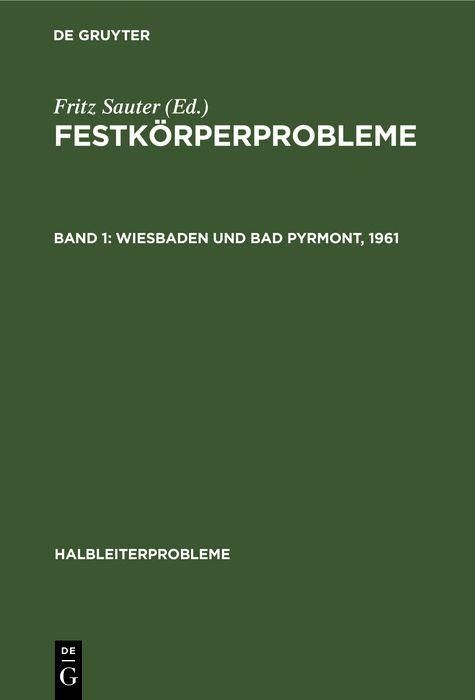 Produktbild: Wiesbaden und Bad Pyrmont, 1961