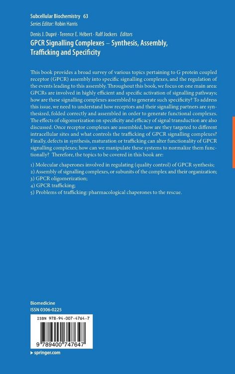 Produktbild: GPCR Signalling Complexes &ndash; Synthesis, Assembly, Trafficking and Specificity