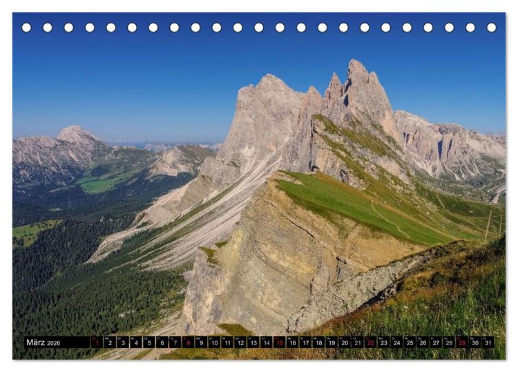 Produktbild: Die Dolomiten - Traumhafte Welt aus Stein (Tischkalender 2026 DIN A5 quer), CALVENDO Monatskalender