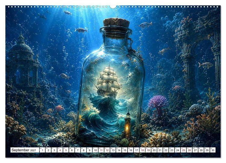 Produktbild: Atlantis der Träume - Magische Unterwasserwelten voller Fantasie (Wandkalender 2027 DIN A2 quer), CALVENDO Monatskalender