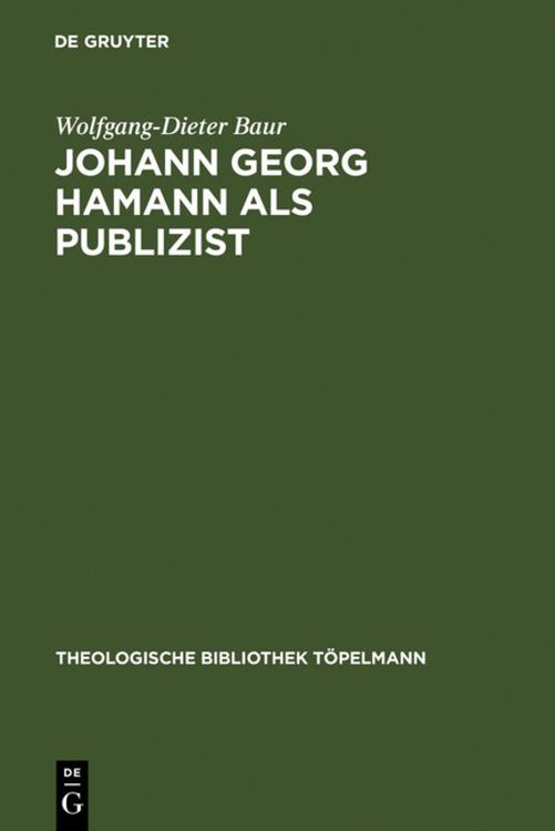 Produktbild: Johann Georg Hamann als Publizist