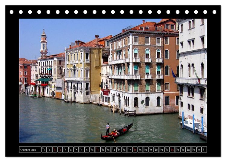 Produktbild: Romantisches Fernweh - Venedig (Tischkalender 2026 DIN A5 quer), CALVENDO Monatskalender