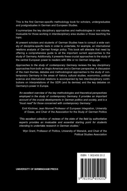 Produktbild: Approaches to the Study of Contemporary Germany
