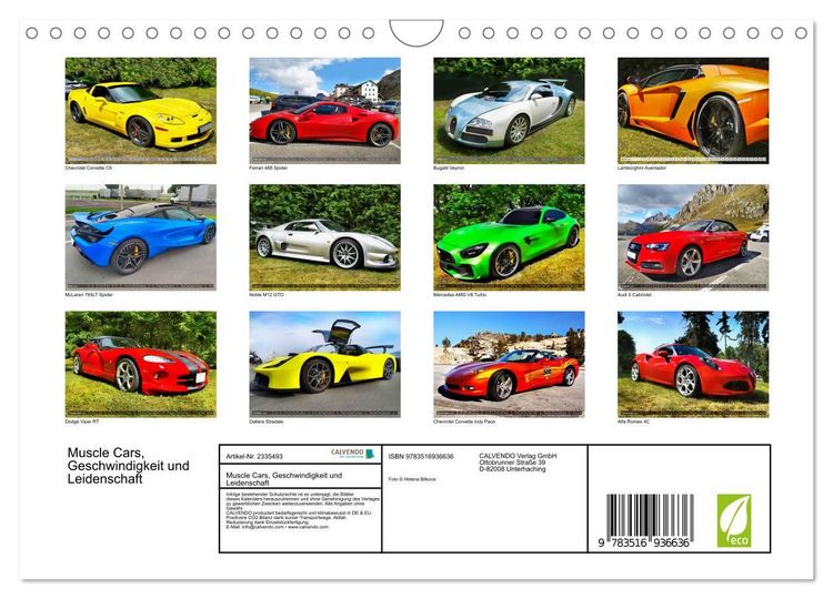 Produktbild: Muscle Cars, Geschwindigkeit und Leidenschaft (Wandkalender 2027 DIN A4 quer), CALVENDO Monatskalender