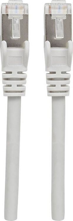 Produktbild: Intellinet 741040 RJ45 Patchkabel CAT 6a S/FTP 10.00 m Grau Folienschirm, Geflechtschirm, Geschirmt, Halogenfrei 1 St.