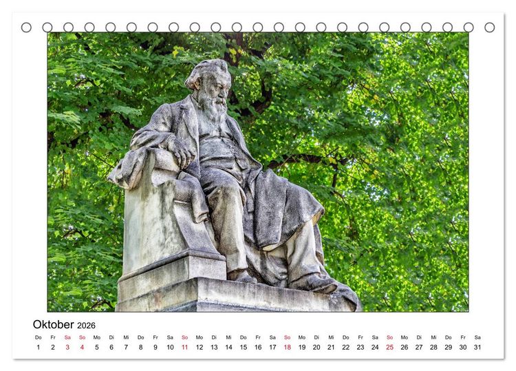 Produktbild: Komponisten-Denkm&auml;ler in Wien (Tischkalender 2026 DIN A5 quer), CALVENDO Monatskalender