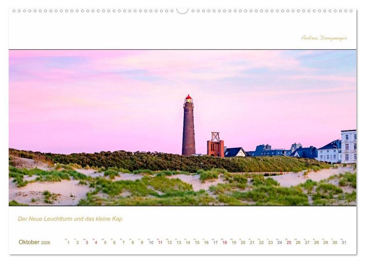 Produktbild: Borkum Inselpanorama (Wandkalender 2026 DIN A2 quer), CALVENDO Monatskalender
