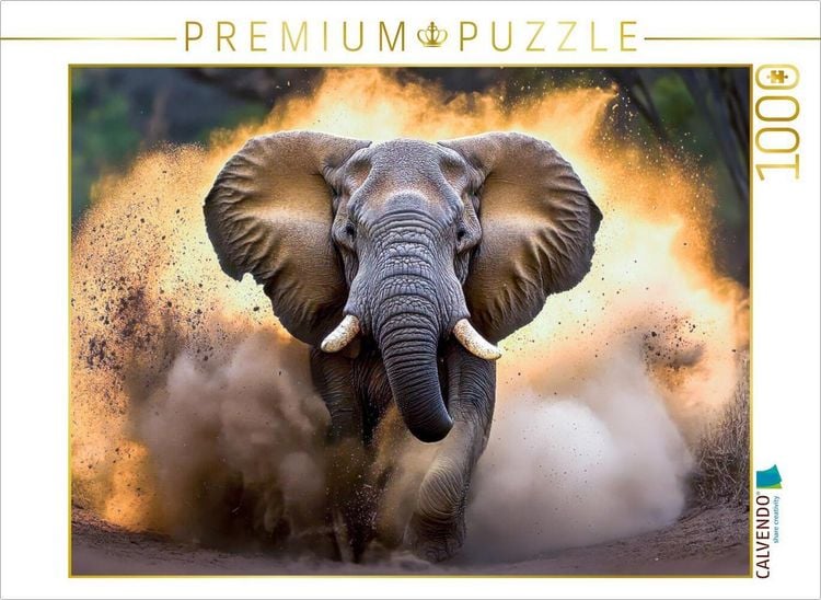 CALVENDO Puzzle „Two Elephants“ 1000 Teile – 64 X 48 Cm Legegröße, Premium-Qualität Mit Präziser Stanzung, Für Erwachsene & Jugendliche