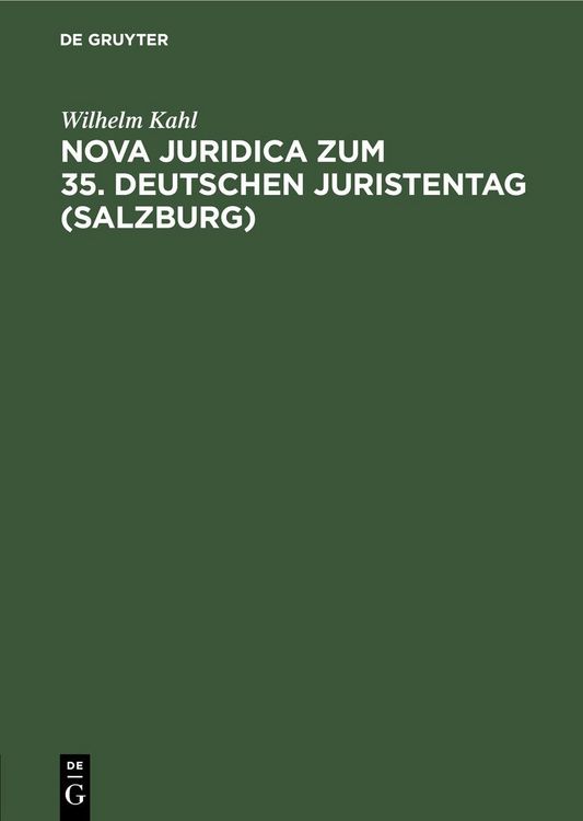 Produktbild: Nova Juridica zum 35. Deutschen Juristentag (Salzburg)