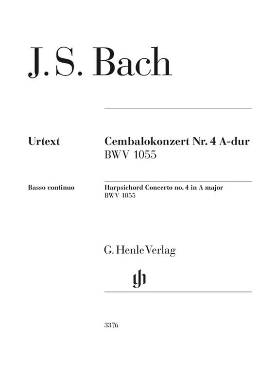 Produktbild: Johann Sebastian Bach - Cembalokonzert Nr. 4 A-dur BWV 1055