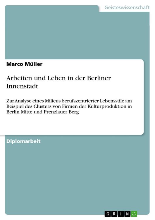 Produktbild: Arbeiten und Leben in der Berliner Innenstadt