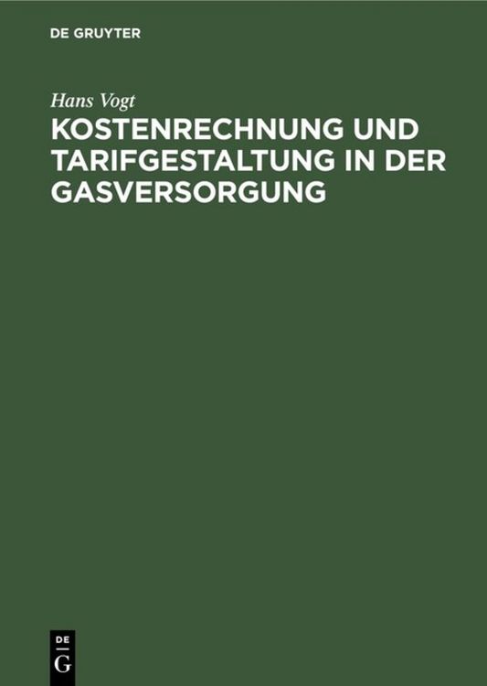 Produktbild: Kostenrechnung und Tarifgestaltung in der Gasversorgung