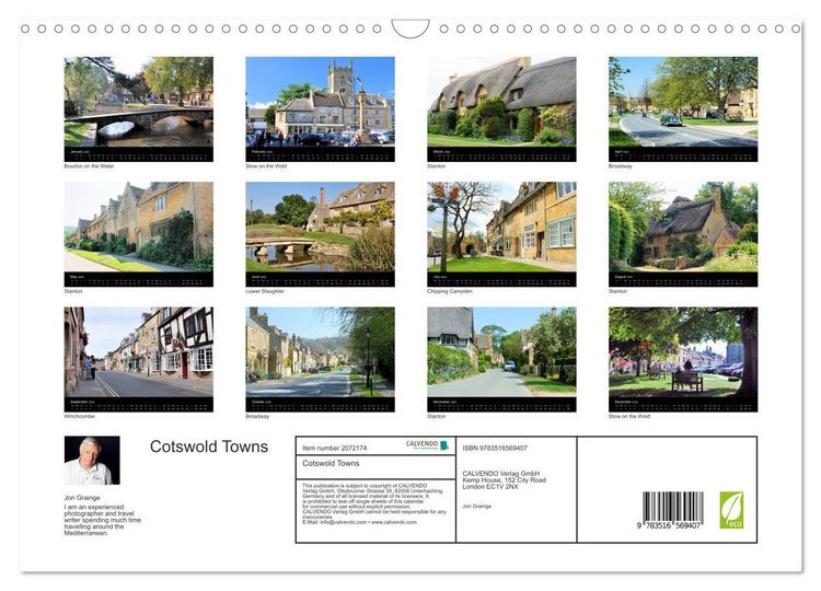 Produktbild: Cotswold Towns (Wall Calendar 2026 DIN A3 landscape), CALVENDO 12 Month Wall Calendar