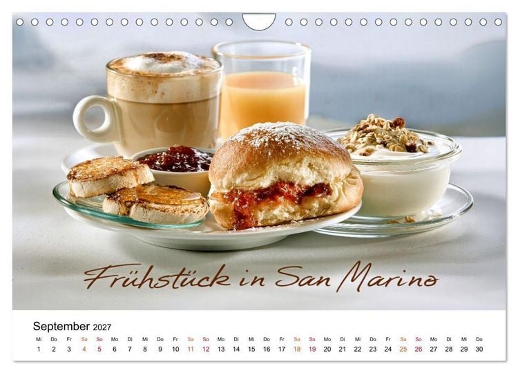 Produktbild: Fr&uuml;hst&uuml;cksreise durch Europa (Wandkalender 2027 DIN A4 quer), CALVENDO Monatskalender