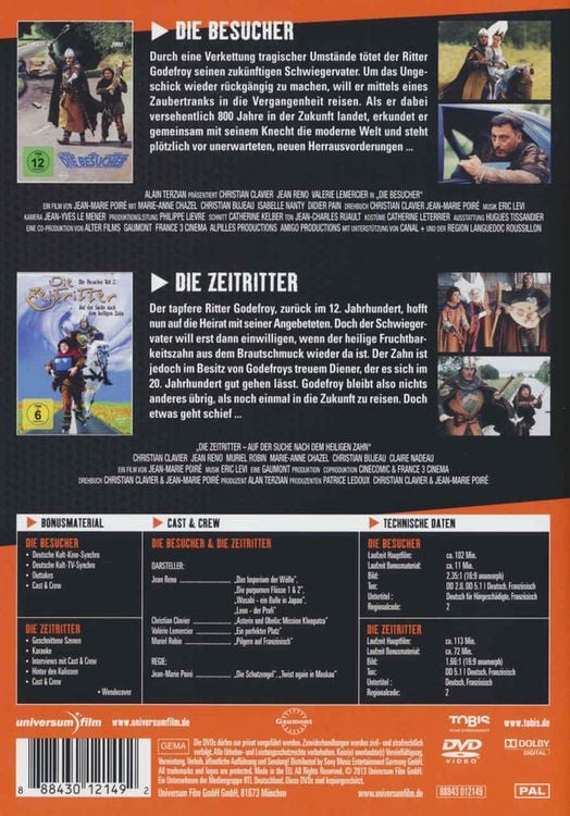 Produktbild: Die Besucher/Die Zeitritter - auf der Suche nach dem heiligen Zahn [2 DVDs]