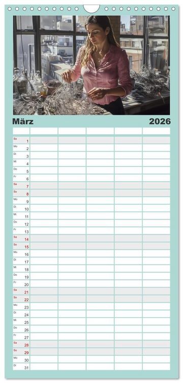 Produktbild: Familienplaner 2026 - Erlebe mit mir die bunte Welt der Kreativit&auml;t mit 5 Spalten (Wandkalender, 21 x 45 cm) CALVENDO