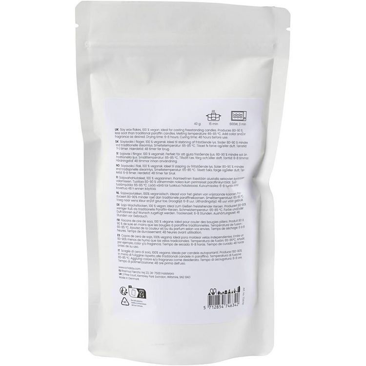 Produktbild: Creativ Company Sojawachs, F&uuml;r freistehende Kerzen, Creme, 250 g