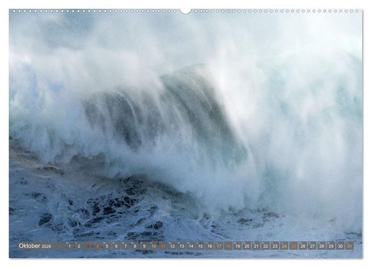 Produktbild: OCEAN POWER - Die Riesenwellen von Nazar&eacute; (hochwertiger Premium Wandkalender 2026 DIN A2 quer), Kunstdruck in Hochglanz