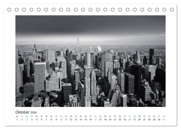 Produktbild: New York in schwarz weiss (Tischkalender 2026 DIN A5 quer), CALVENDO Monatskalender