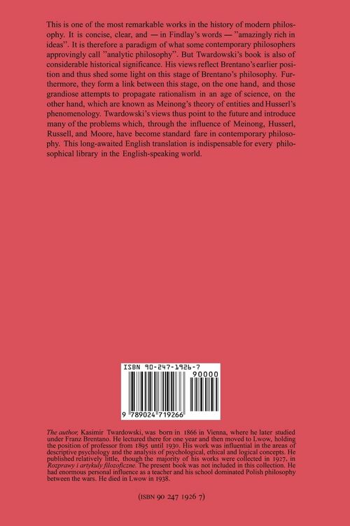 Produktbild: On the Content and Object of Presentations