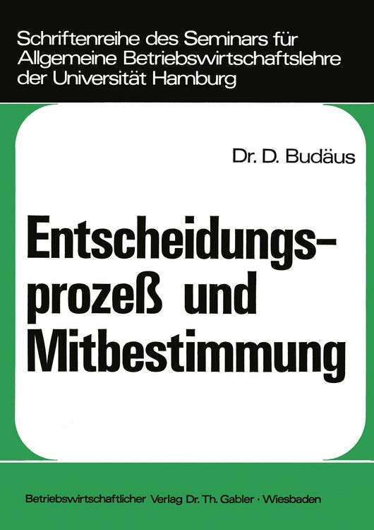 Produktbild: Entscheidungsproze&szlig; und Mitbestimmung