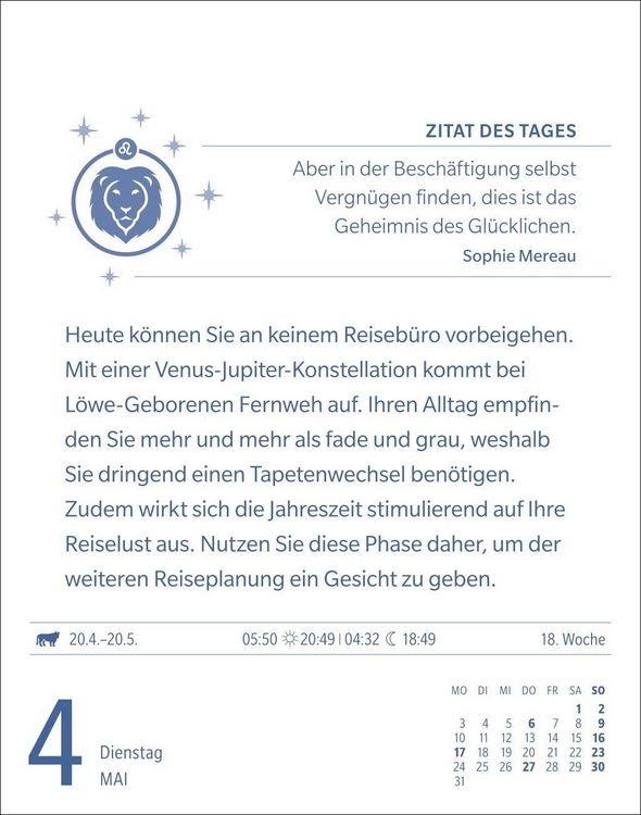 Produktbild: L&ouml;we Sternzeichenkalender 2027 - Tagesabrei&szlig;kalender - Ihr Horoskop f&uuml;r jeden Tag