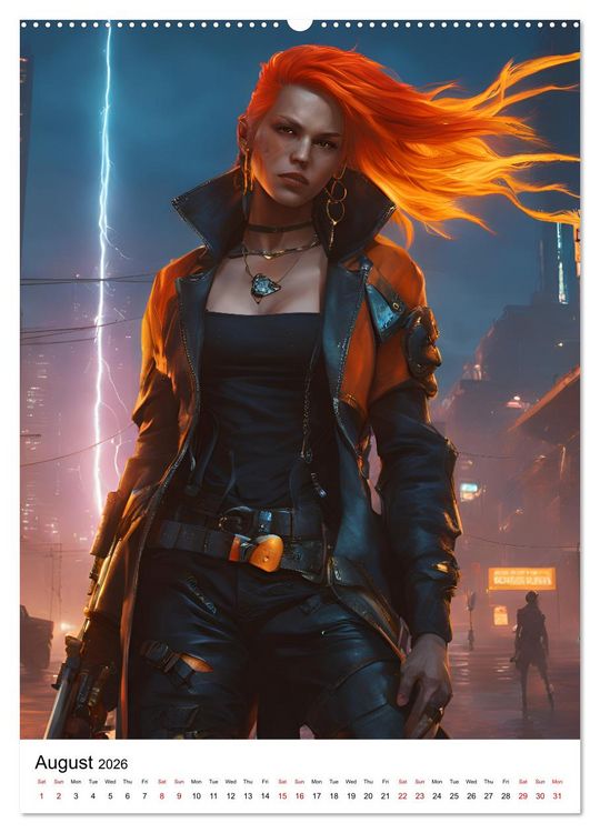Produktbild: The Witches of Cyberpunk City (High Quality Premium Wall Calendar 2026 DIN A2 portrait),CALVENDO 12 Month Wall Calendar