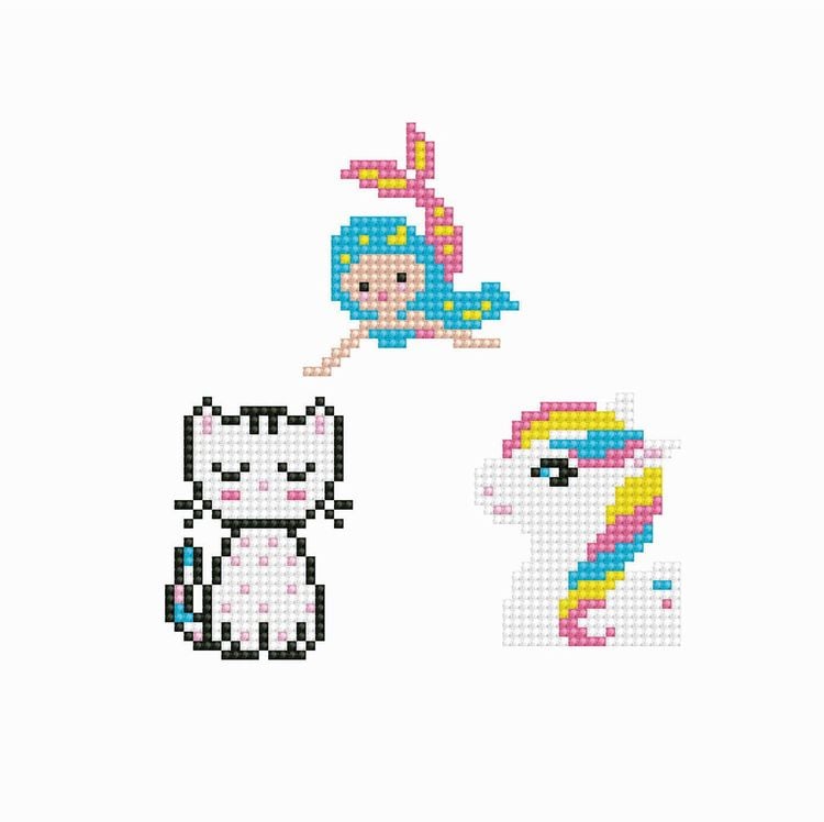 Produktbild: Dotzies by Diamond Dotz Sticker Katze Meerjungfrau Pony