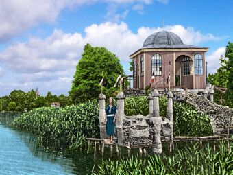 Produktbild: CALVENDO Puzzle Arendsee (Altmark) - Gustaf Nagel am Tempel des Seeufers um 1905 | 1000 Teile Lege-Gr&ouml;&szlig;e 64x48cm Foto-Puzzle f&uuml;r gl&uuml;ckliche Stunden