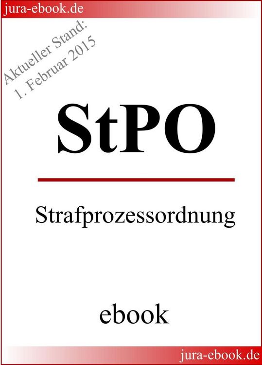 Produktbild: StPO - Strafprozessordnung - Aktueller Stand: 1. Februar 2015
