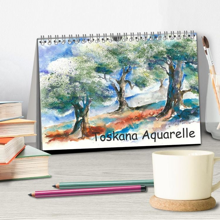 Produktbild: Toskana Aquarelle (Tischkalender 2026 DIN A5 quer), CALVENDO Monatskalender