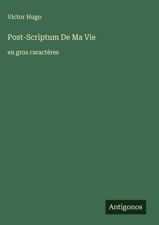 Produktbild: Post-Scriptum De Ma Vie