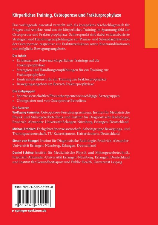 Produktbild: K&ouml;rperliches Training, Osteoporose und Frakturprophylaxe