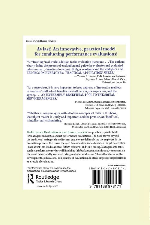 Produktbild: Performance Evaluation in the Human Services