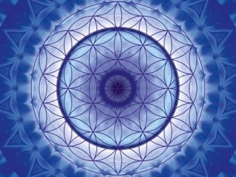 Produktbild: CALVENDO Puzzle Mandala Blume des Lebens blau 1000 Teile Puzzle quer | 1000 Teile Lege-Gr&ouml;&szlig;e 64 &times; 48 cm Foto-Puzzle f&uuml;r gl&uuml;ckliche Stunden