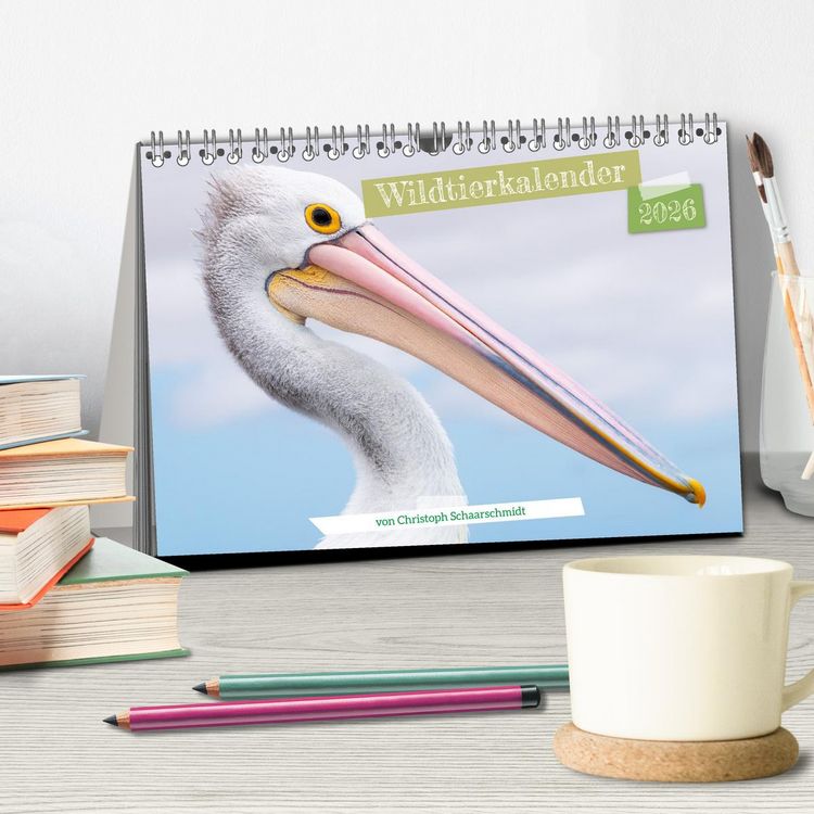 Produktbild: Wildtierkalender (Tischkalender 2026 DIN A5 quer), CALVENDO Monatskalender