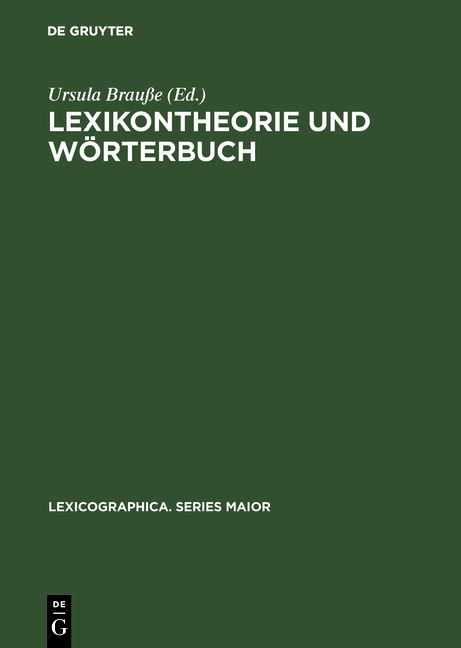 Produktbild: Lexikontheorie und W&ouml;rterbuch