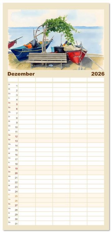 Produktbild: Familienplaner 2026 - Idylle im Latium mit 5 Spalten (Wandkalender, 21 x 45 cm) CALVENDO