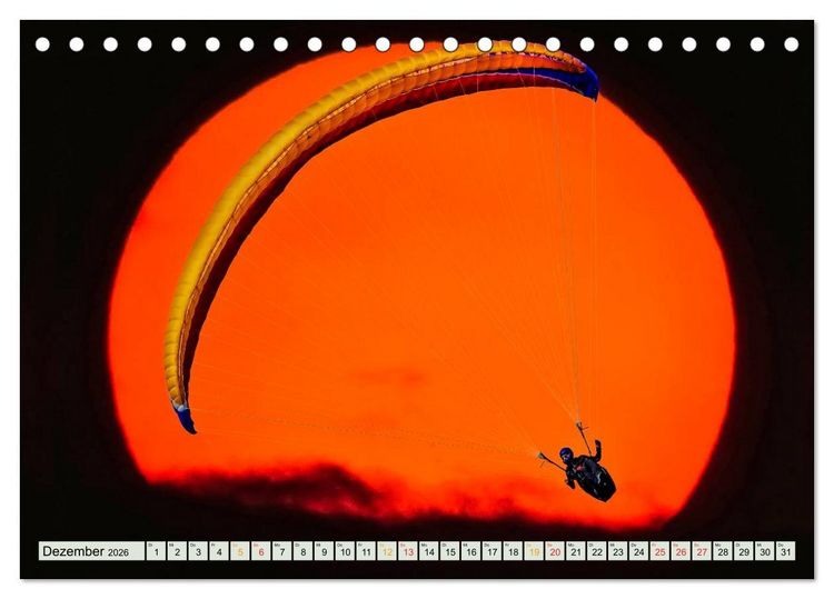Produktbild: Freiheit und Abenteuer - Paragliding (Tischkalender 2026 DIN A5 quer), CALVENDO Monatskalender