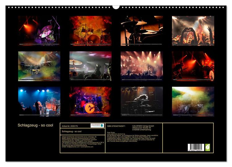 Produktbild: Schlagzeug - so cool (Wandkalender 2026 DIN A2 quer), CALVENDO Monatskalender
