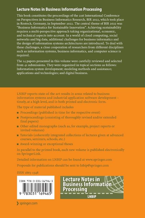 Produktbild: Perspectives in Business Informatics Research
