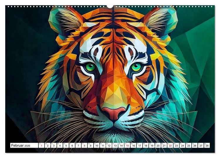 Produktbild: Low Poly Wildlife (hochwertiger Premium Wandkalender 2026 DIN A2 quer), Kunstdruck in Hochglanz