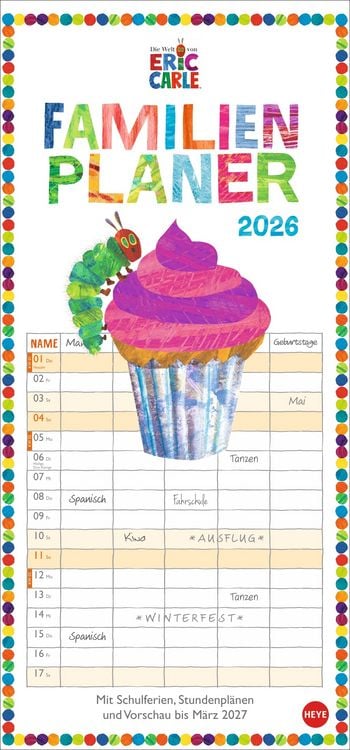 Produktbild: Die kleine Raupe Nimmersatt Familienplaner 2026