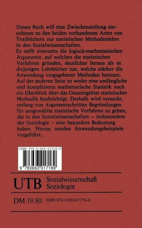 Produktbild: Grundz&uuml;ge sozialwissenschaftlich-statistischer Argumentation