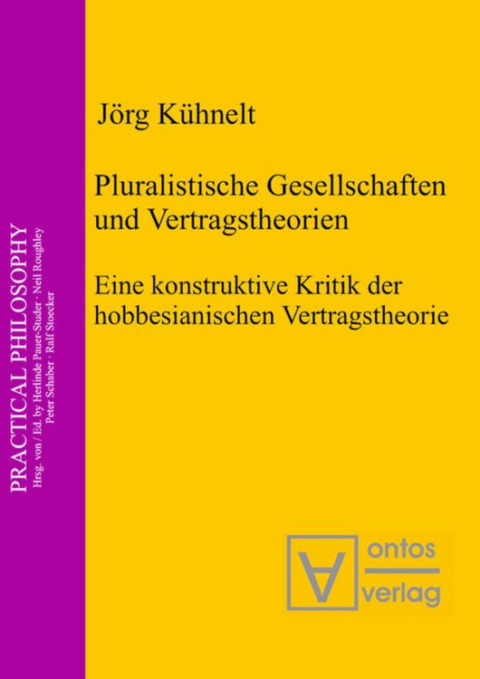 Produktbild: Pluralistische Gesellschaften und Vertragstheorien