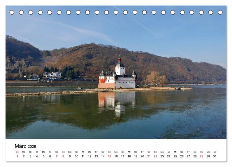 Produktbild: Rhein und Burgen (Tischkalender 2026 DIN A5 quer), CALVENDO Monatskalender