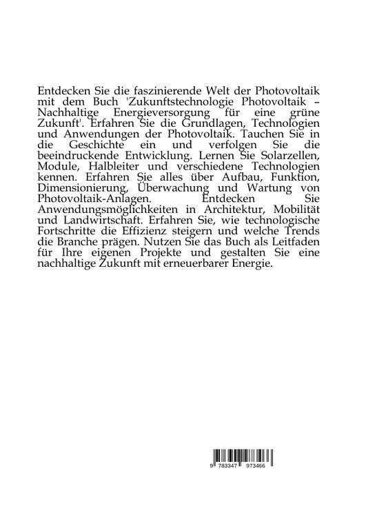 Produktbild: Zukunftstechnologie Photovoltaik