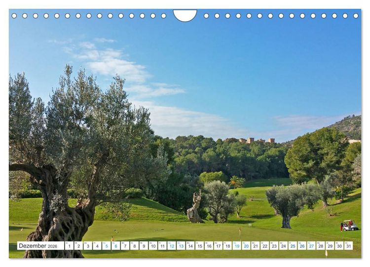 Produktbild: Mediterrane Golfpl&auml;tze - Spanien, Portugal, Mallorca (Wandkalender 2026 DIN A4 quer), CALVENDO Monatskalender