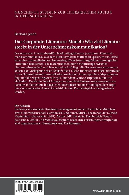 Produktbild: Das Corporate-Literature-Modell: Wie viel Literatur steckt in der Unternehmenskommunikation?