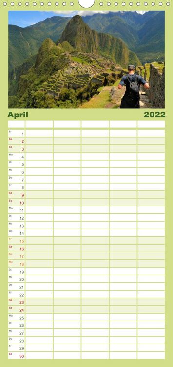 Produktbild: Familienplaner Backpacker um die Welt (Wandkalender 2022 , 21 cm x 45 cm, hoch)